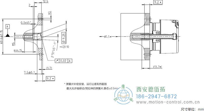 AD58 DRIVE-CLiQ光電絕對值電機反饋編碼器外形及安裝尺寸(安裝示例) - 西安德伍拓自動化傳動系統有限公司