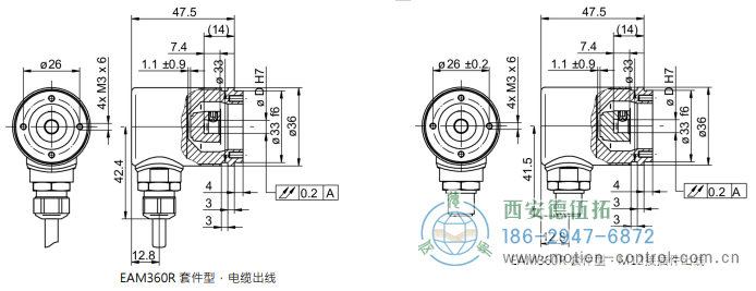 EAM360-K - SSI磁式絕對值重載編碼器外形及安裝尺寸(編碼器套件) - 西安德伍拓自動化傳動系統(tǒng)有限公司