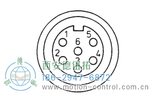 RI36-O實心軸光電增量通用編碼器外形及安裝尺寸(電氣連接 M16 連接器 Binder，6 腳) - 西安德伍拓自動化傳動系統有限公司